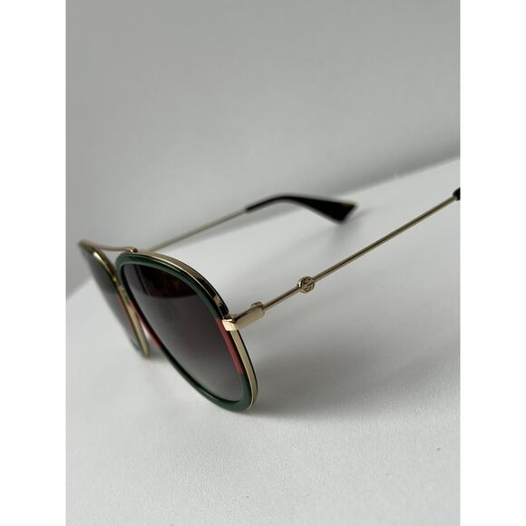 NEW Gucci GG0062S 003 Aviator Sunglasses in Red/Green - Picture 6 of 11